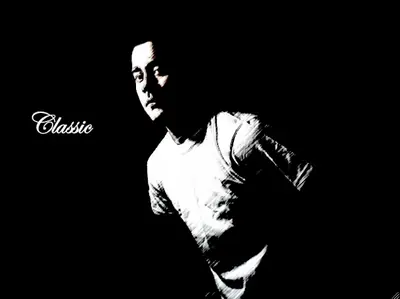 Classic mixtape cover: high-contrast black and white portrait