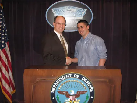MC Solar Wind at the Pentagon during his 2010 internship