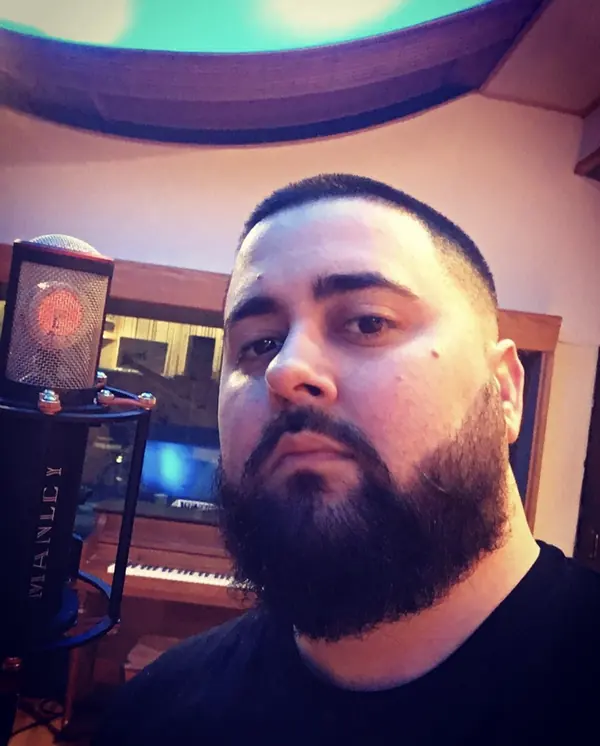 MC Solar Wind in his home studio